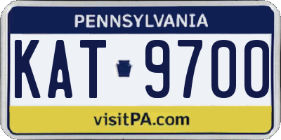 PA license plate KAT9700
