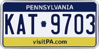 PA license plate KAT9703