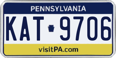 PA license plate KAT9706
