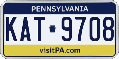 PA license plate KAT9708