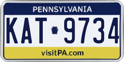 PA license plate KAT9734