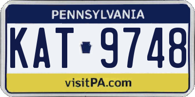 PA license plate KAT9748
