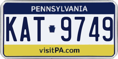 PA license plate KAT9749
