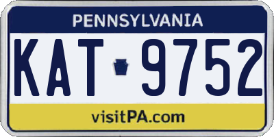 PA license plate KAT9752