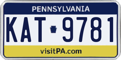 PA license plate KAT9781