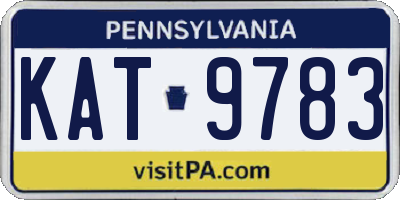 PA license plate KAT9783