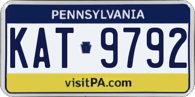 PA license plate KAT9792
