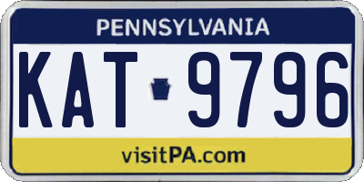 PA license plate KAT9796