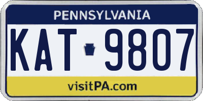 PA license plate KAT9807