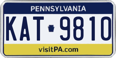 PA license plate KAT9810