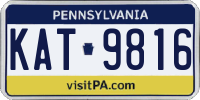 PA license plate KAT9816