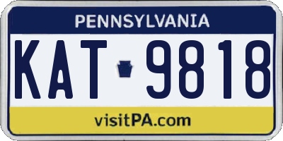 PA license plate KAT9818