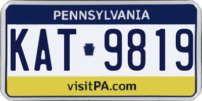 PA license plate KAT9819