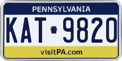 PA license plate KAT9820