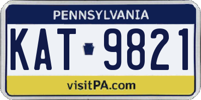 PA license plate KAT9821