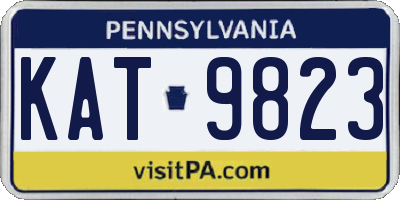 PA license plate KAT9823