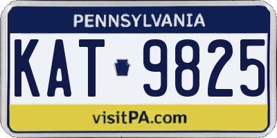 PA license plate KAT9825