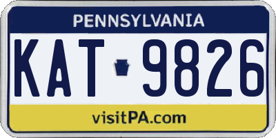 PA license plate KAT9826
