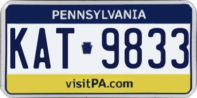 PA license plate KAT9833