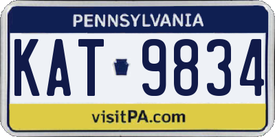 PA license plate KAT9834