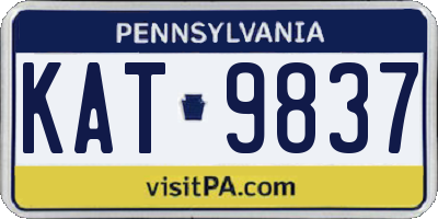 PA license plate KAT9837
