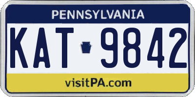 PA license plate KAT9842