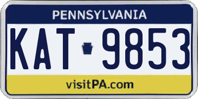 PA license plate KAT9853