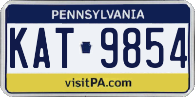 PA license plate KAT9854