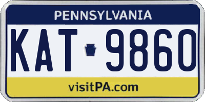 PA license plate KAT9860