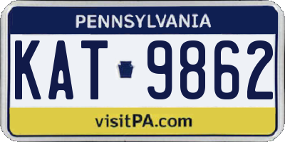 PA license plate KAT9862
