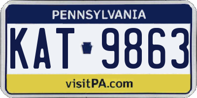 PA license plate KAT9863