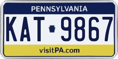 PA license plate KAT9867