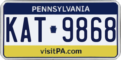 PA license plate KAT9868