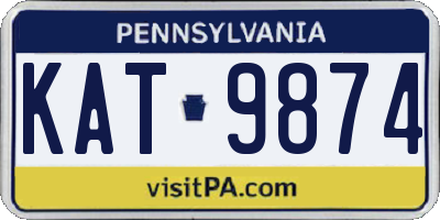 PA license plate KAT9874