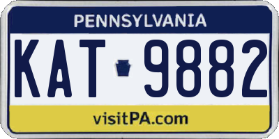 PA license plate KAT9882