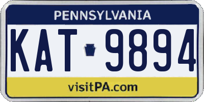 PA license plate KAT9894