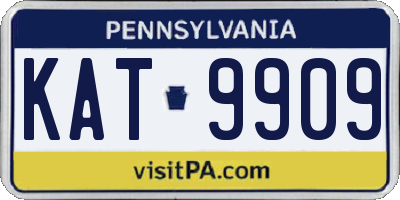 PA license plate KAT9909
