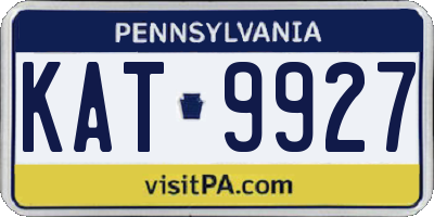 PA license plate KAT9927
