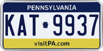 PA license plate KAT9937
