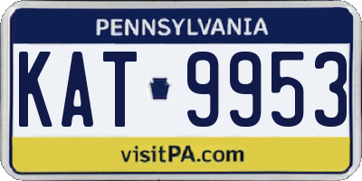 PA license plate KAT9953