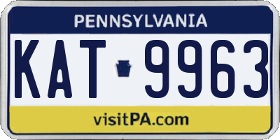 PA license plate KAT9963