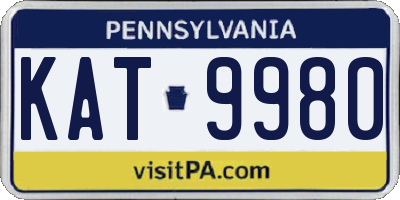 PA license plate KAT9980