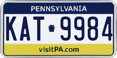 PA license plate KAT9984