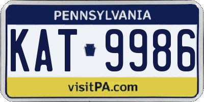 PA license plate KAT9986