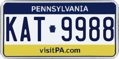 PA license plate KAT9988