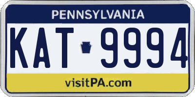 PA license plate KAT9994