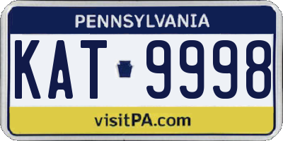 PA license plate KAT9998