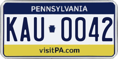 PA license plate KAU0042