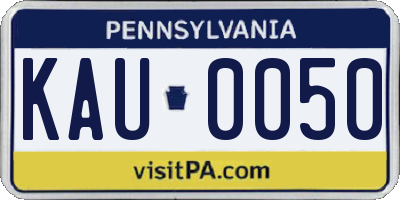 PA license plate KAU0050