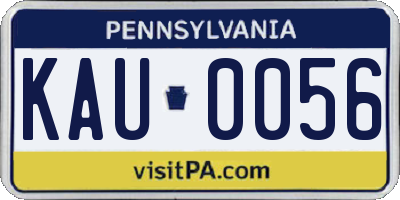 PA license plate KAU0056